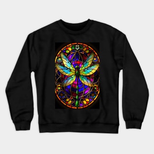 Stained Glass Dragonfly Crewneck Sweatshirt